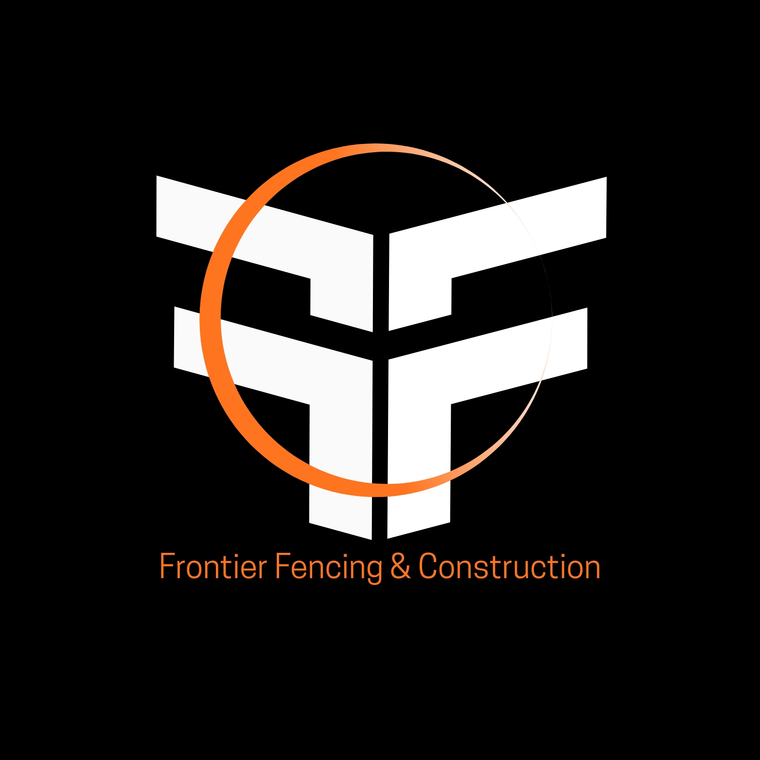 Frontier fencing and construction logo